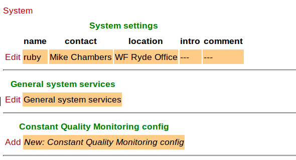 The "Setup" category