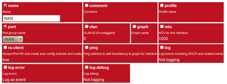 Editing an "Interface" object